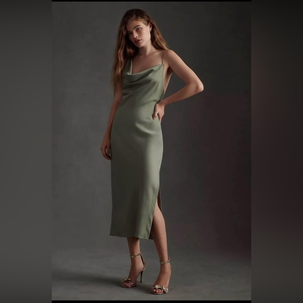 BHLDN August Satin Charmeuse Midi Dress - Anthropology